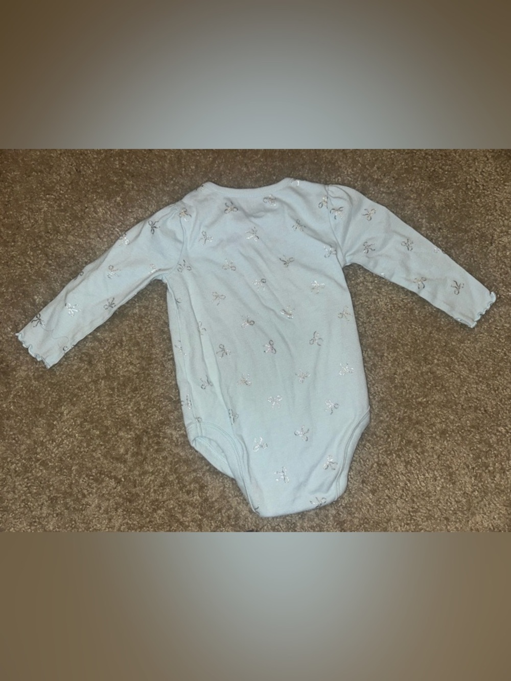 Pair of Baby Long-Sleeve Onesies - Light Blue & Cream - Picture 2 of 3